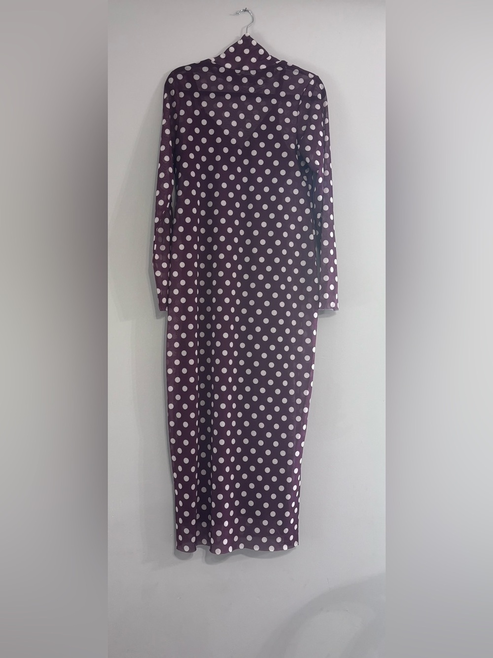 AFRM Purple Dress with White Polka Dots